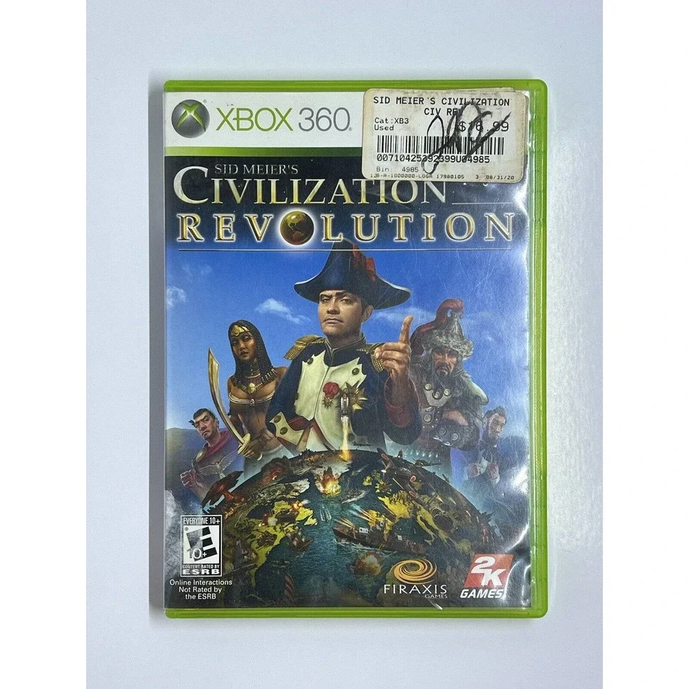 Xbox 360 SID MIERS CIVILIZATION REVOLUTION Microsoft COMPLETE